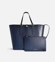 Sac cabas Nomad en cuir de pomme bleu avec pochette